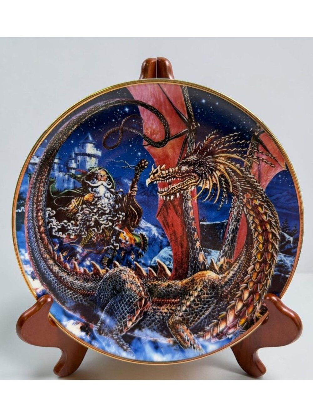 Royal Doulton Dragonland Collector Plate Myles Pinkney Dragon Art Franklin Mint